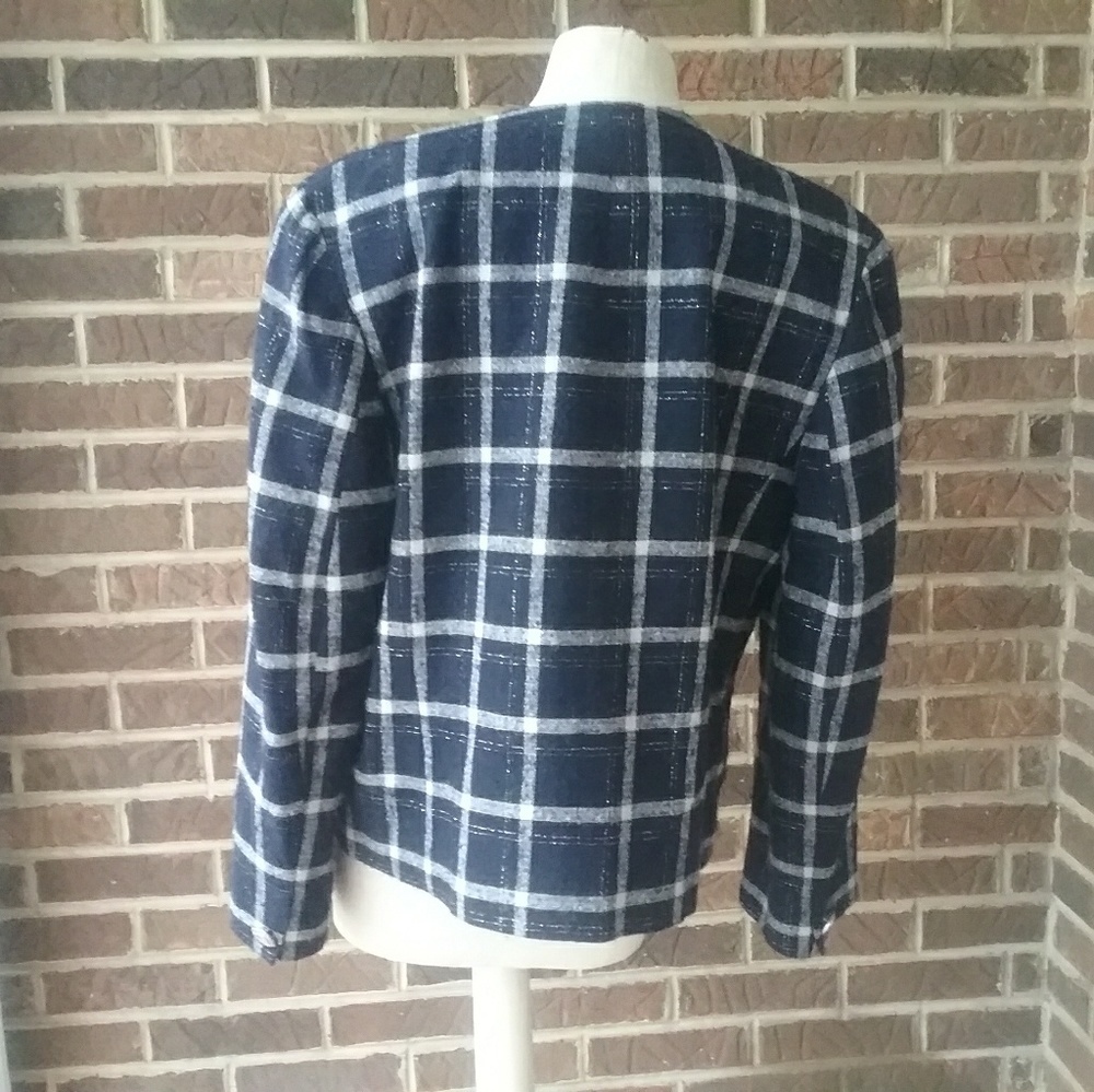 Pendleton Wool Navy and White Windowpane Check - image 4